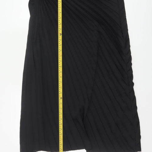Marks and Spencer Women's Black Pleated Midi Skirt Size 12