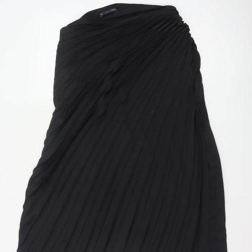 Marks and Spencer Women's Black Pleated Midi Skirt Size 12