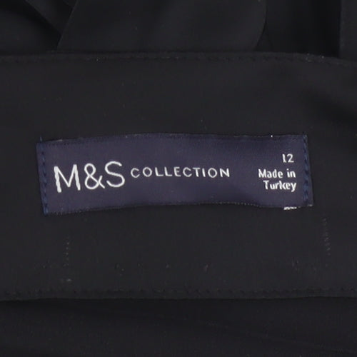 Marks and Spencer Women's Black Pleated Midi Skirt Size 12