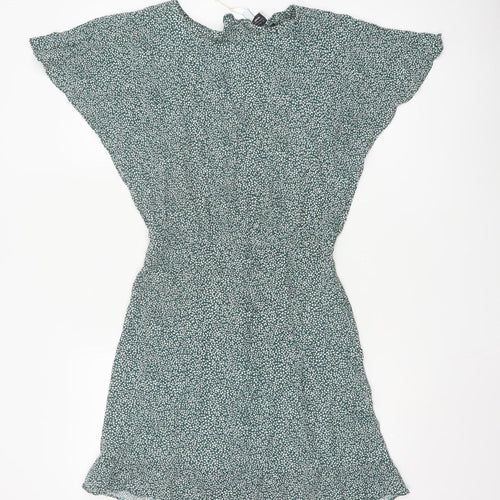 & Other Stories Women Green Floral Short Shift Dress Size 6