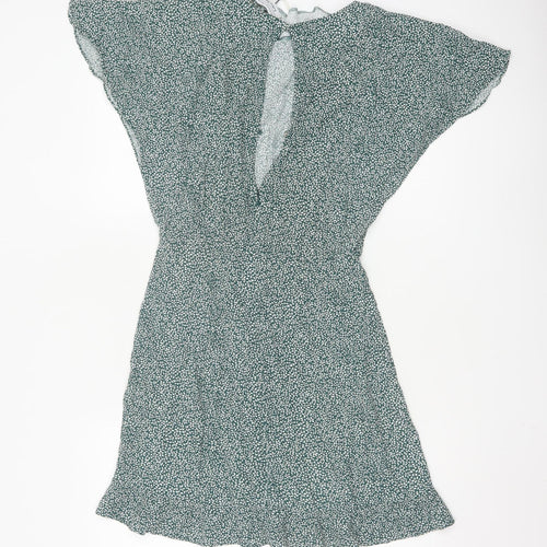 & Other Stories Women Green Floral Short Shift Dress Size 6