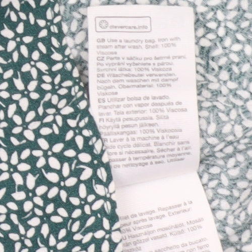 & Other Stories Women Green Floral Short Shift Dress Size 6