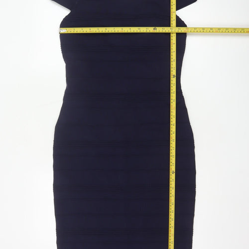 Ted Baker Women's Blue Off Shoulder Bodycon Knee Length Dress Size 12