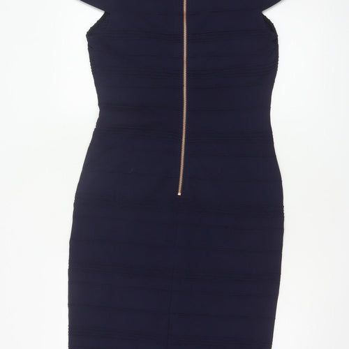 Ted Baker Women's Blue Off Shoulder Bodycon Knee Length Dress Size 12