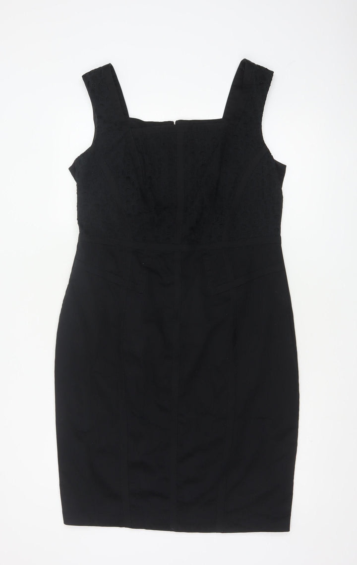 Marks and Spencer Women’s Black Cotton Sheath Dress UK 16