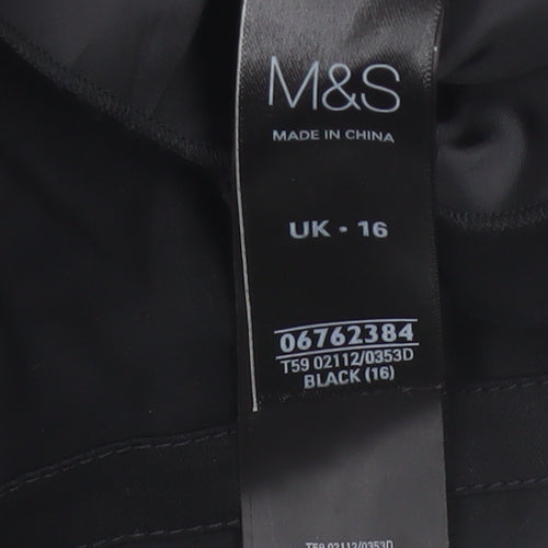 Marks and Spencer Women’s Black Cotton Sheath Dress UK 16