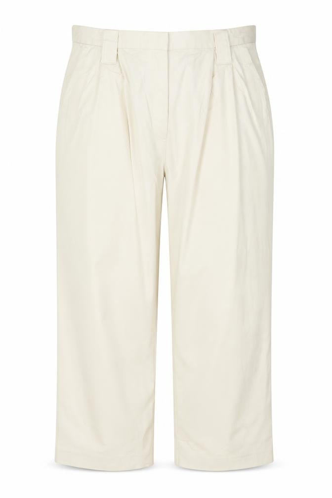 Front view of Marks & Spencer Women Beige, size 22, Regular Pleated Trousers