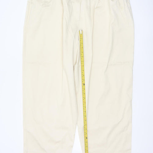 Marks and Spencer Women Beige Size 22 Regular Pleated Trousers