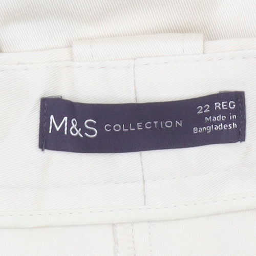 Marks and Spencer Women Beige Size 22 Regular Pleated Trousers
