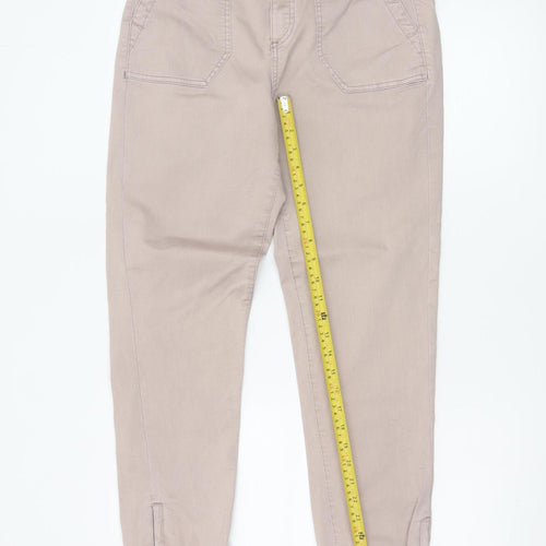 Marks and Spencer Women Beige Jogger Trousers Size 12 Regular