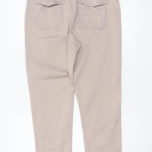 Marks and Spencer Women Beige Jogger Trousers Size 12 Regular