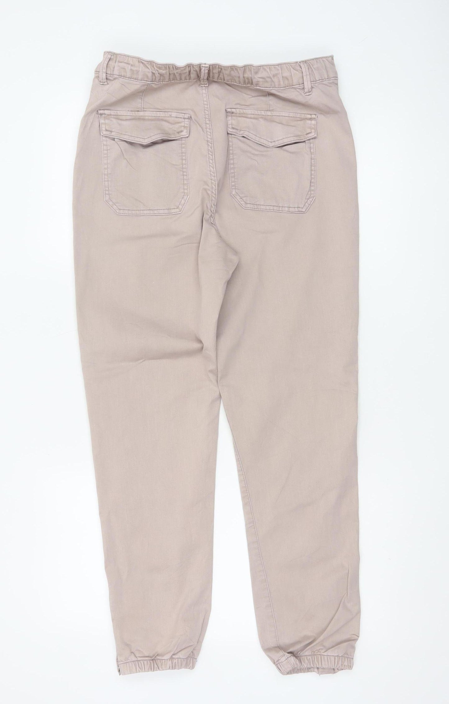 Marks and Spencer Women Beige Jogger Trousers Size 12 Regular