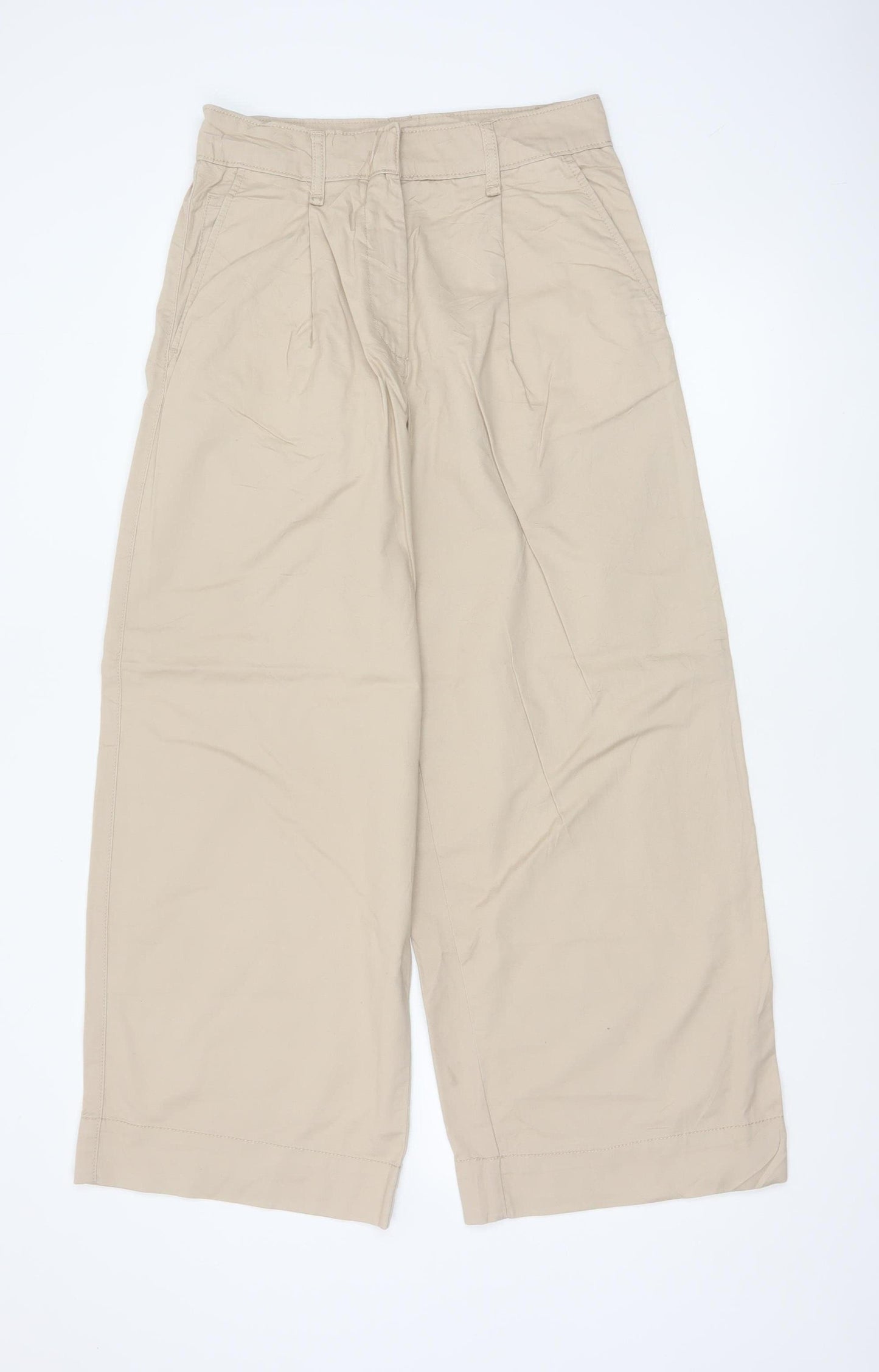 Marks and Spencer Womens Beige Chino Trousers Size 10 Short
