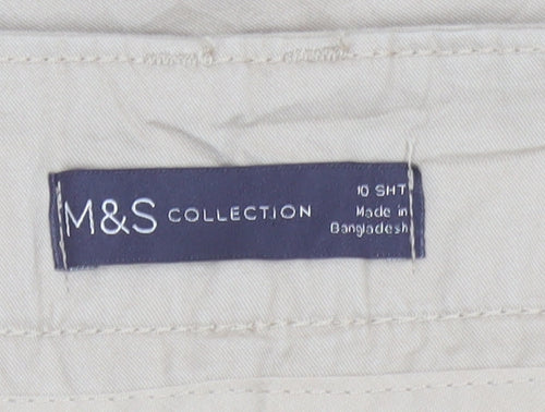 Marks and Spencer Womens Beige Chino Trousers Size 10 Short