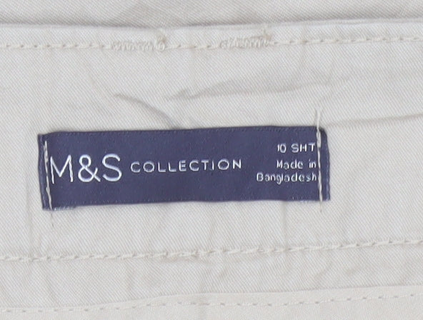 Marks and Spencer Womens Beige Chino Trousers Size 10 Short