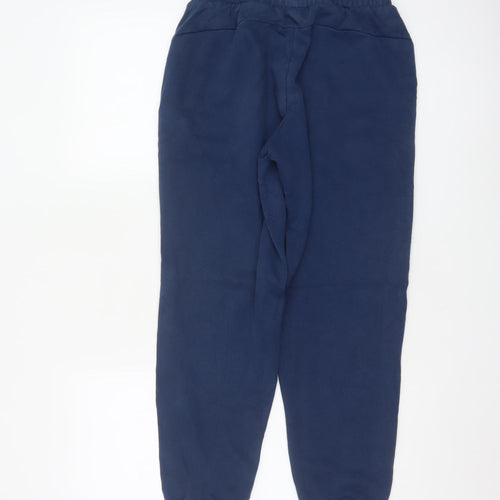 Puma Womens Navy Blue Small Jogger Sweatpants Elastic Waist Sportswear