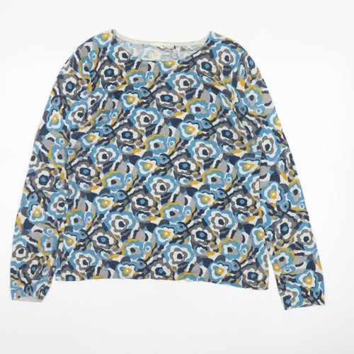 Seasalt Cornwall Women's Multicoloured Floral Cotton Wool Jumper Size 14