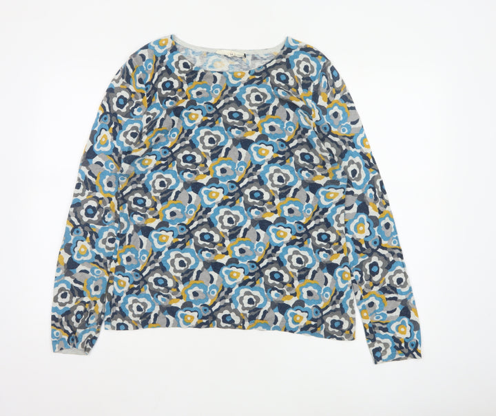 Seasalt Cornwall Women's Multicoloured Floral Cotton Wool Jumper Size 14