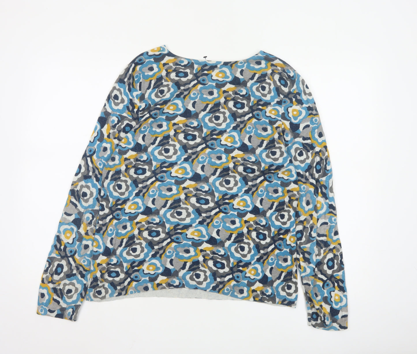 Seasalt Cornwall Women's Multicoloured Floral Cotton Wool Jumper Size 14