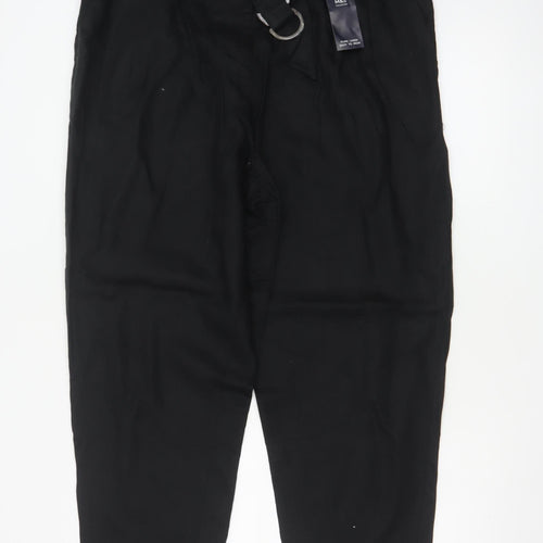 Marks and Spencer Women’s Black Linen Tapered Trousers Size 18 Regular