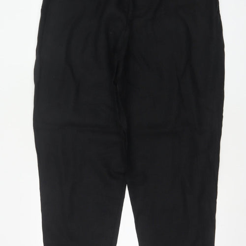 Marks and Spencer Women’s Black Linen Tapered Trousers Size 18 Regular