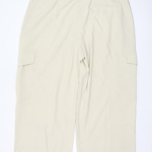 Marks and Spencer Women Beige Cargo Trousers Size 22 Regular Fit