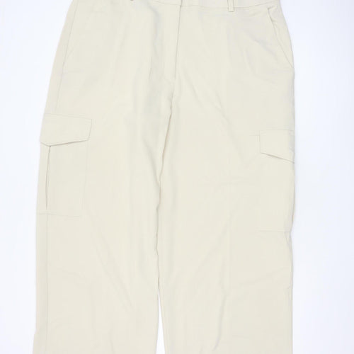 Marks and Spencer Women Beige Cargo Trousers Size 22 Regular Fit