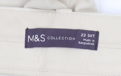 Marks and Spencer Women Beige Cargo Trousers Size 22 Regular Fit
