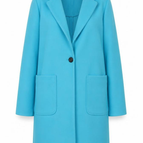 Marks and Spencer Women's Blue Size 6 Single-Breasted Mid-Length Coat