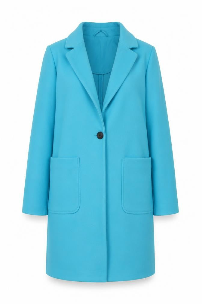 Marks and Spencer Women's Blue Size 6 Single-Breasted Mid-Length Coat