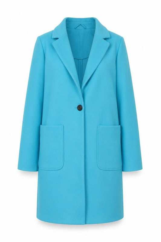Marks and Spencer Women's Blue Size 6 Single-Breasted Mid-Length Coat