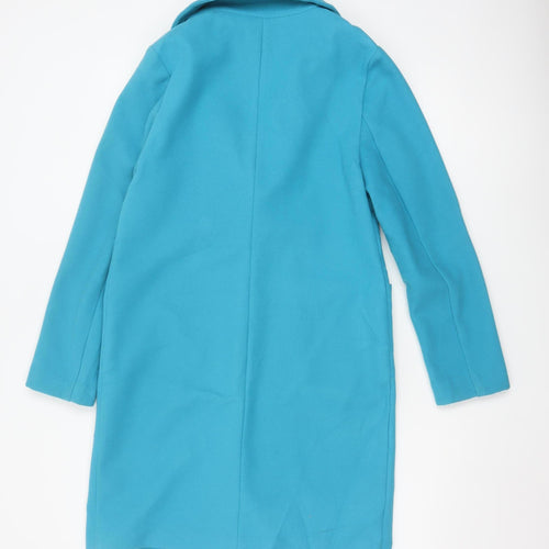 Marks and Spencer Women's Blue Size 6 Single-Breasted Mid-Length Coat