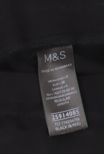 Marks and Spencer Women's Black Size 8 Wide Leg Jogger Trousers
