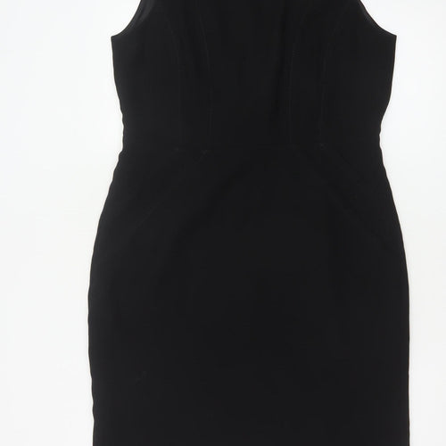 Marks and Spencer Women’s Black Sheath Dress Size 14 Sleeveless Workwear