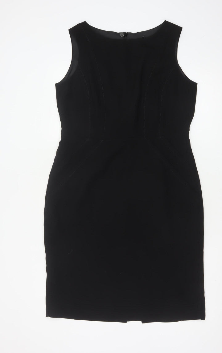 Marks and Spencer Women’s Black Sheath Dress Size 14 Sleeveless Workwear