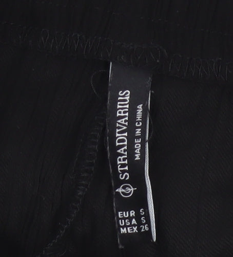 Stradivarius Women's Black Straight Leg Trousers Size S