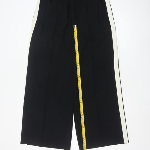 Marks and Spencer Women Black Wide-Leg Trousers Size 12 Short