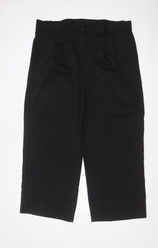 Simply Be Women’s Black Size 20 Pleated Trousers Polyester Blend