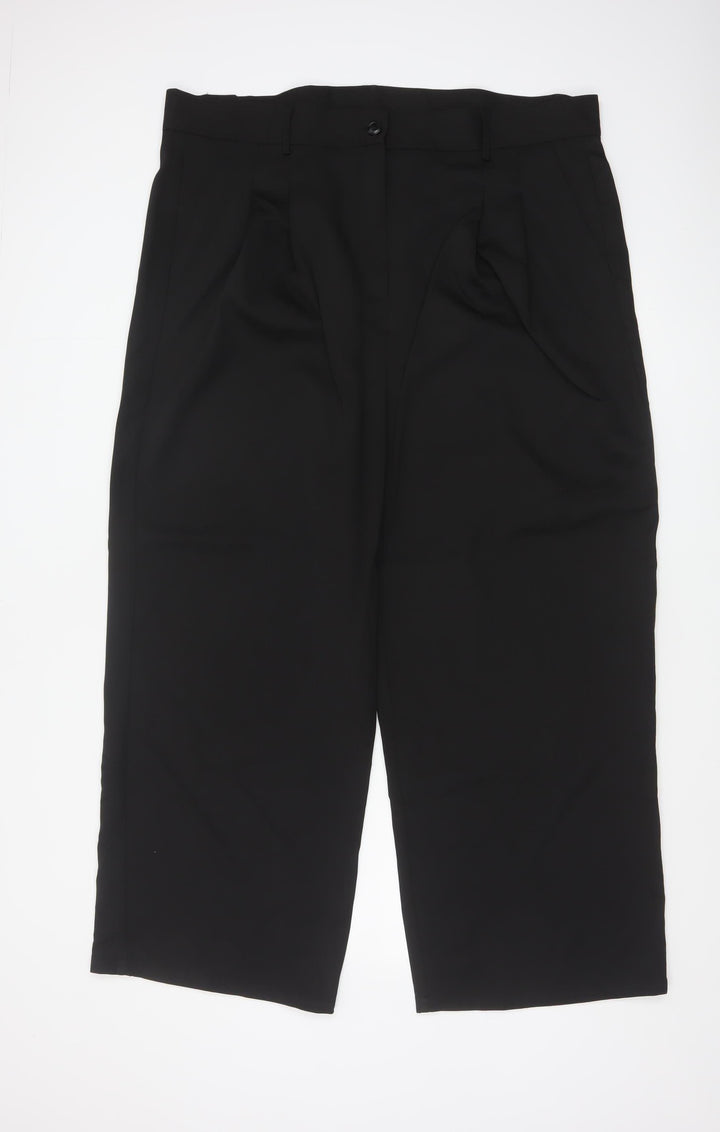 Simply Be Women’s Black Size 20 Pleated Trousers Polyester Blend