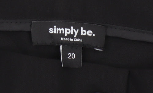 Simply Be Women’s Black Size 20 Pleated Trousers Polyester Blend