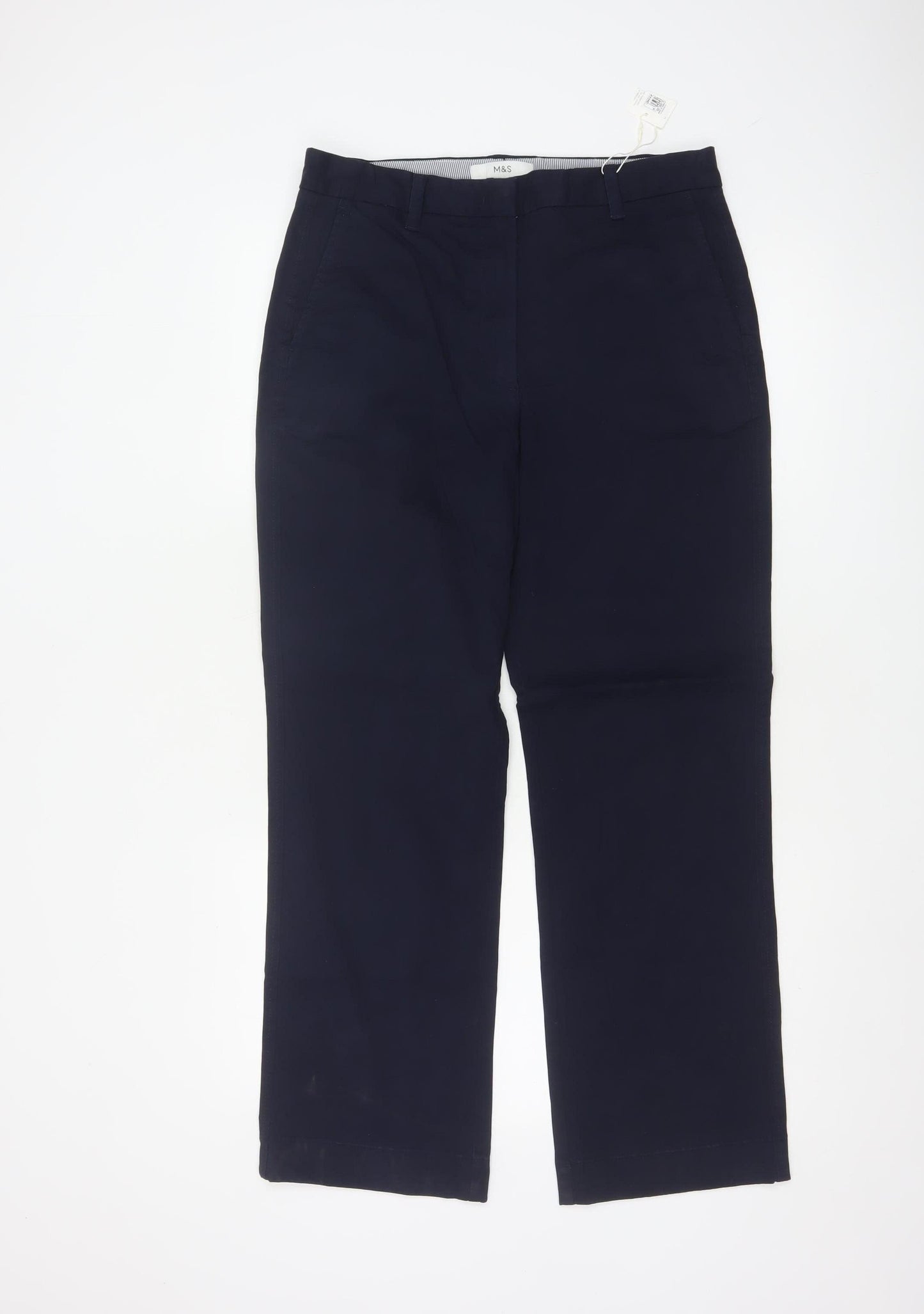 Marks and Spencer Women Navy Blue Size 12 Short Chino Trousers
