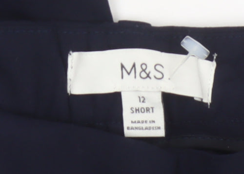 Marks and Spencer Women’s Navy Blue Short Tapered Trousers Size 12