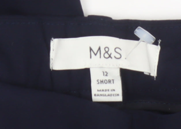 Marks and Spencer Women’s Navy Blue Short Tapered Trousers Size 12