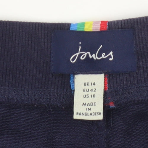 Joules Women Navy Blue Cotton Jogger Sweatpants UK 14