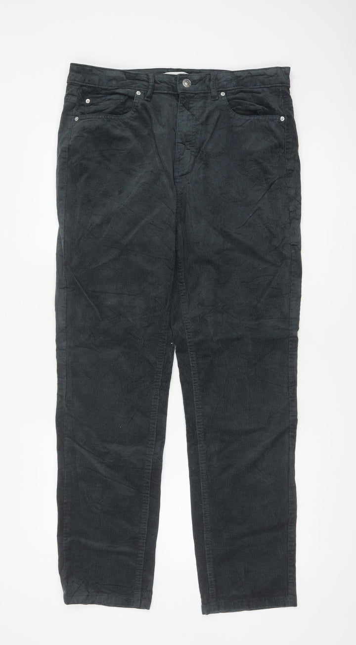 Marks and Spencer Women’s Black Corduroy Stretch Trousers Size 14 Regular