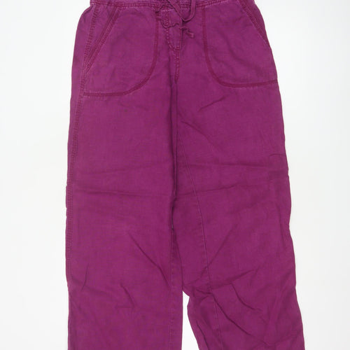 Marks and Spencer Women’s Purple Linen Cropped Trousers Size 10