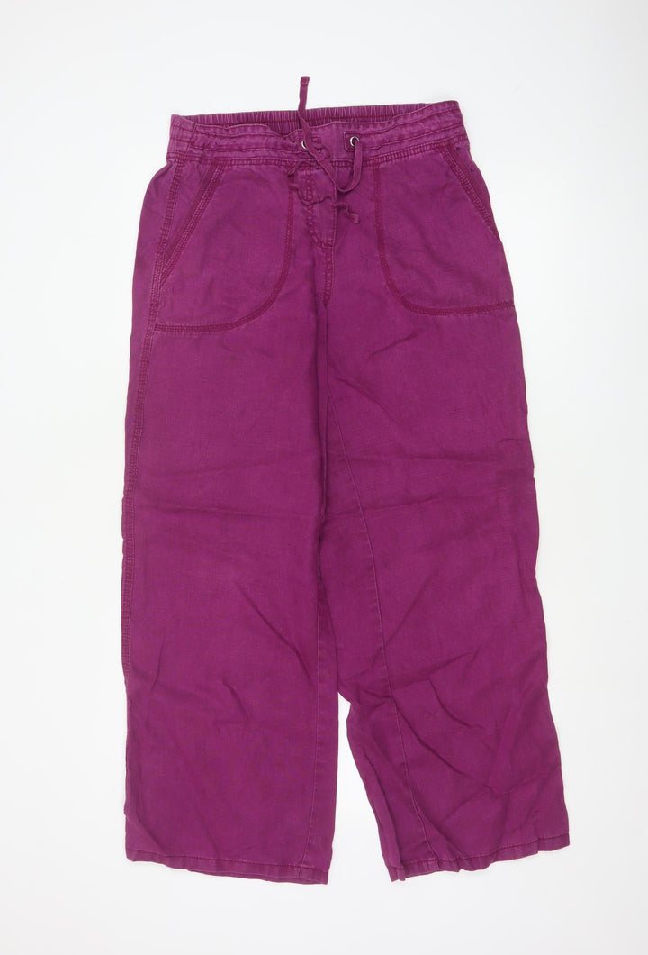 Marks and Spencer Women’s Purple Linen Cropped Trousers Size 10