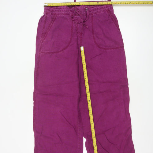 Marks and Spencer Women’s Purple Linen Cropped Trousers Size 10