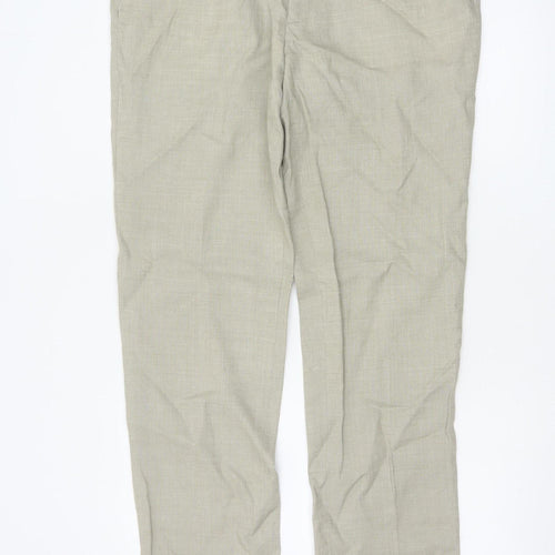Marks and Spencer Men's Beige Linen Blend Tailored Chino Trousers 36L