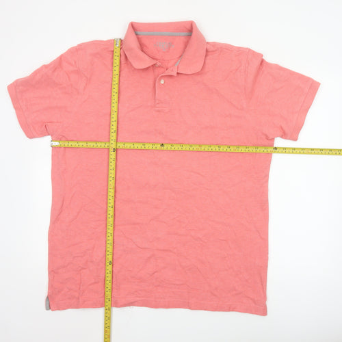 Charles Tyrwhitt Men's Pink Cotton Polo Shirt XL Regular Fit